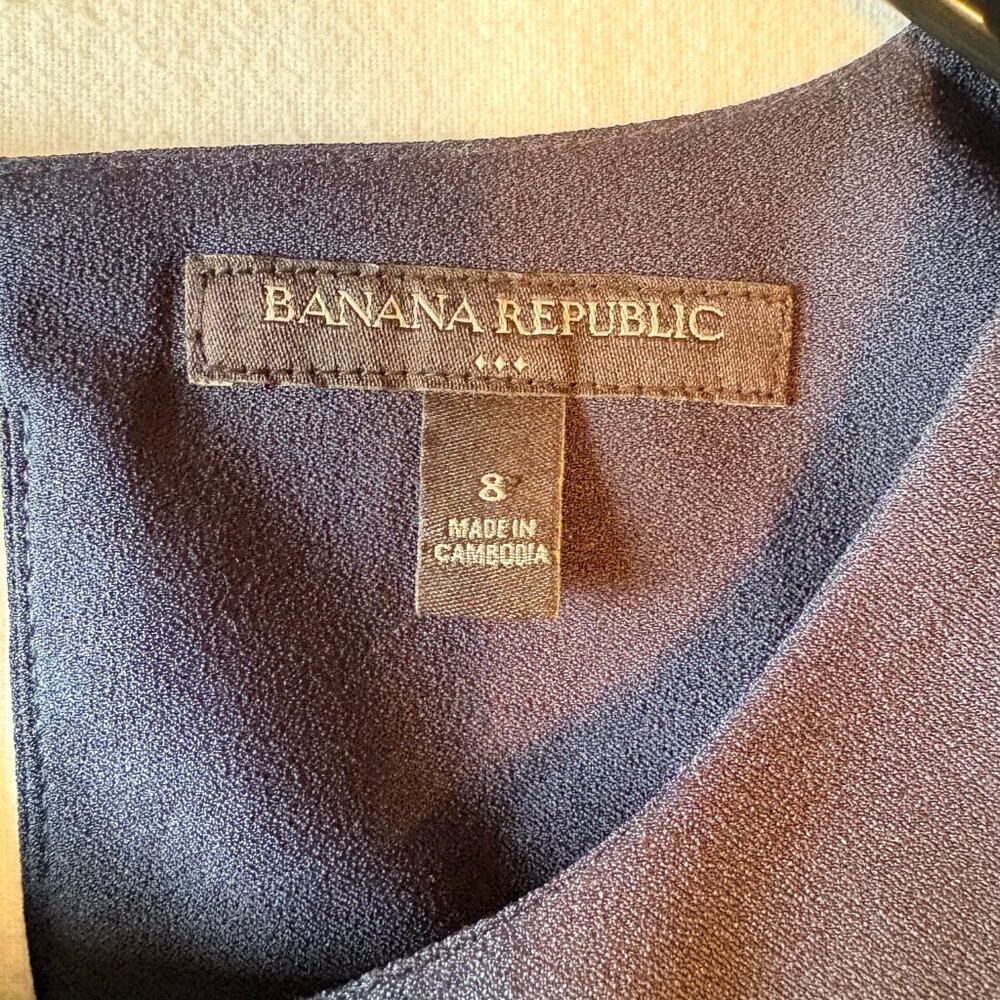 Banana Republic Navy Blue Wide Leg Jumpsuit Women’s 8 Sleeveless Minimalist - Picture 3 of 5